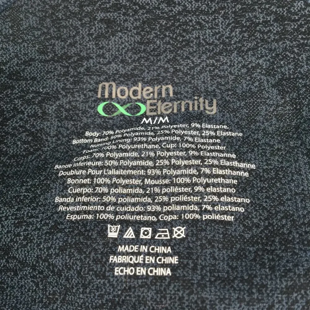 Modern Eternity Navy Blue Maternity Nursing Bra Adjustable straps Sports Soft - Picture 6 of 6